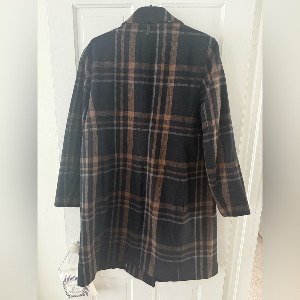 DKNY Black and Brown Plaid Coat - Picture 3 of 8